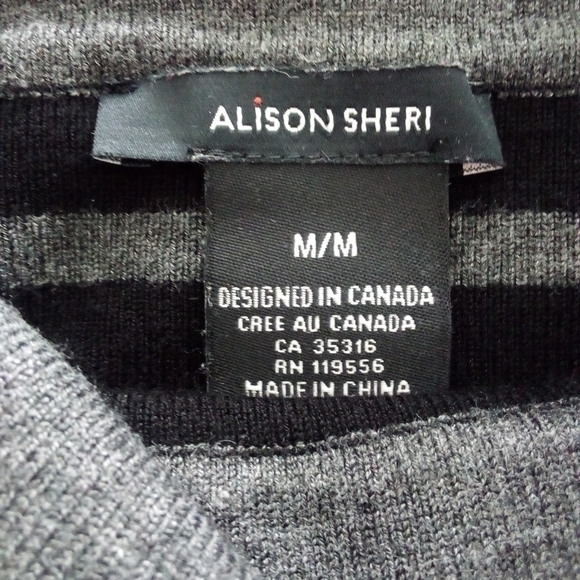 ALISON Sheri Design Luxury Knit Contemporary Sweater Grey/Black/Aqua Siz… - Picture 12 of 12